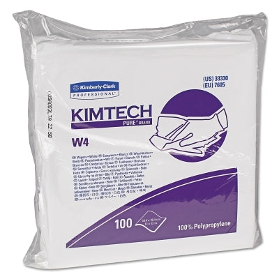 Kimberly-Clark Professional 33330 KIMTECH PURE W4 Critical Task Dry Wipers 12 inches x 12 inches 100 Sheets per Pack 5 Packs per Case