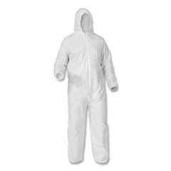 Kimberly-Clark Professional 38944 KleenGuard A35 Economy Liquid and Particle Protection Coveralls, Zipper Front Elastic Wrists Ankles Hood, White 5XL