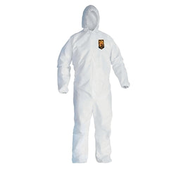 Kimberly-Clark Professional 41504 KleenGuard A45 Breathable Liquid & Particle Protection Elastic Wrist/Ankle Coveralls White M Hood/Fr Zipper