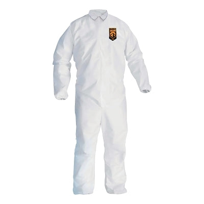 Kimberly-Clark Professional 46104 KleenGuard A30 Coverall Zipper Front Elastic Back Wrist and Ankles White X-Large