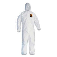 Kimberly-Clark Professional 46115 KleenGuard A30 Coverall, Zipper Front, Elastic Back, Wrist and Ankles, Hood, White, 2X-Large