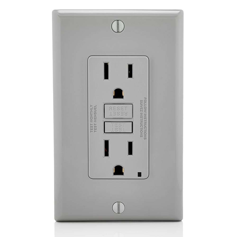 Leviton GFNT1-GY GFCI Receptacle 15A 125V