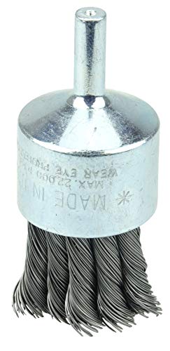 Weiler 36251 Wolverine 1 Knot Wire End Brush 1/4 Stem 020 Steel Fill 1/4 Stem Pack of 10