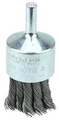 Weiler 36251 Wolverine 1 Knot Wire End Brush 1/4 Stem 020 Steel Fill 1/4 Stem Pack of 10