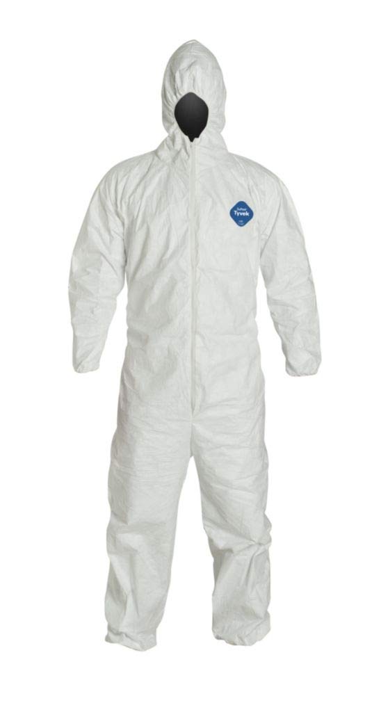 DuPont TY127SWH2X002500 Hooded Tyvek 400 Coverall White Elastic 2XL PK25