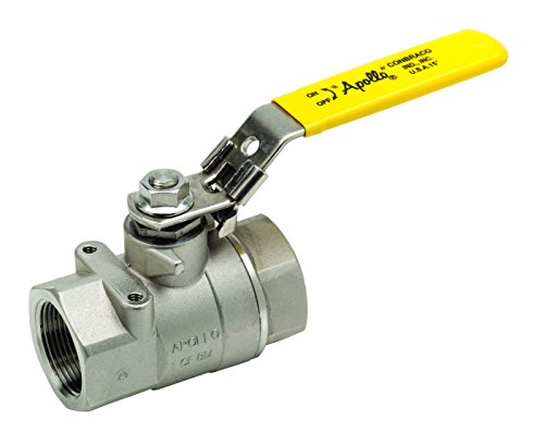 Apollo Valves 76-104-27A Stainless Steel Standard Port Lever Lock FNPT 2000 Ball Valve 3/4 Inch