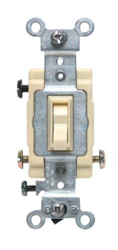 Leviton 54503-2I Toggle Switch 15 Amp 120/277 Volt Commercial Grade Grounding Ivory