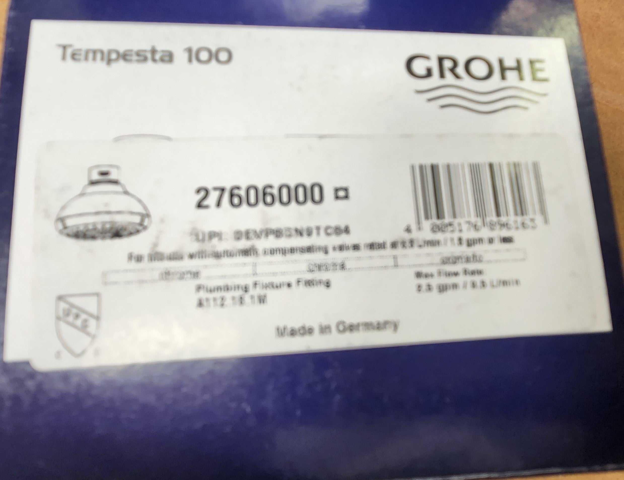 GROHE 27606000 Tempesta 100 Shower Head 4 With 4 Sprays Chrome