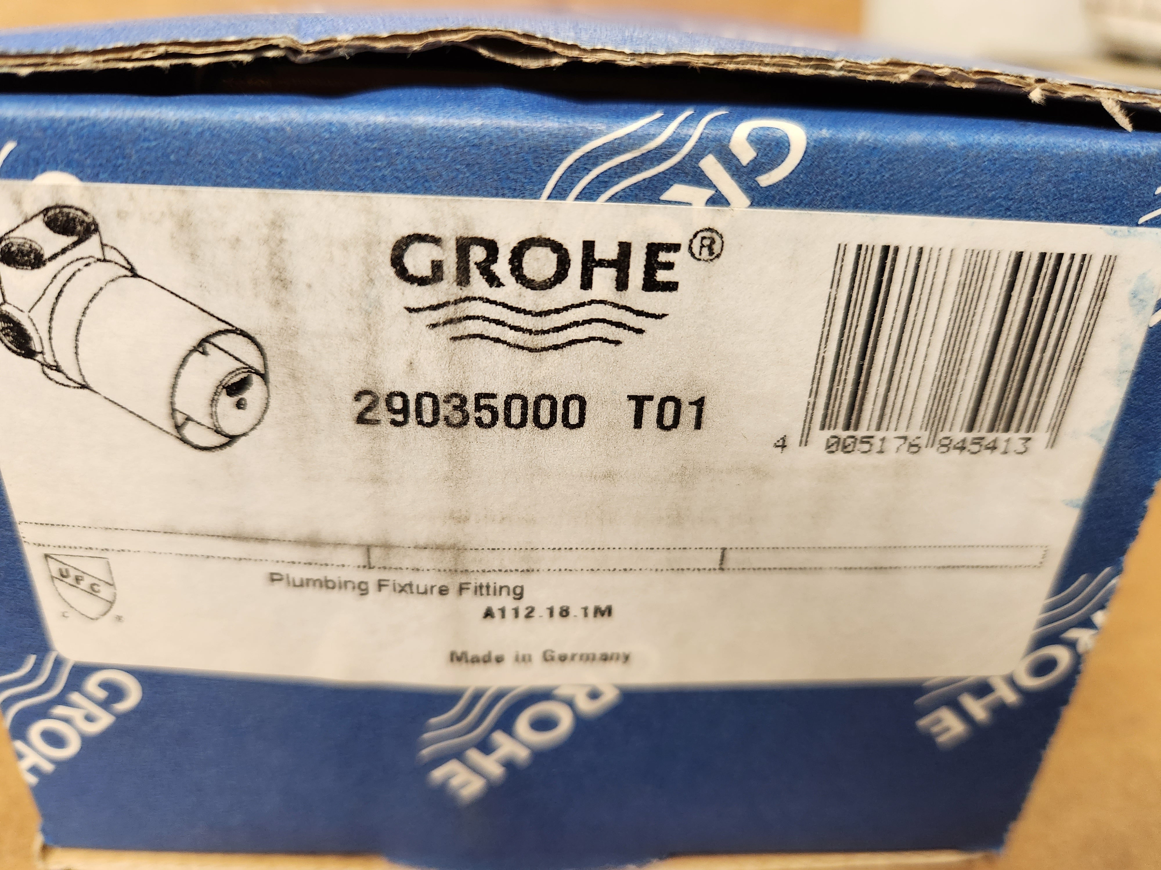 GROHE 29035000 T01 1/2 3 Way Diverter Rough In Valve 5 Port