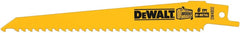 DEWALT DW4802 Reciprocating Saw Blades 6 Inch 6-TPI Taper Back Bi-Metal 5-Pack