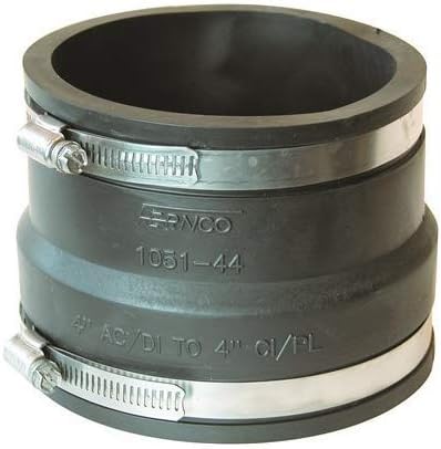 Fernco 1051-44 4in. Plastic or Cast Iron x Asbestos Cement or Ductile Iron or Clay Coupling