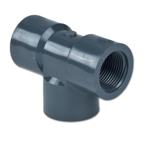 LASCO 805-007 3/4 Schedule 80 Gray PVC Threaded Tee