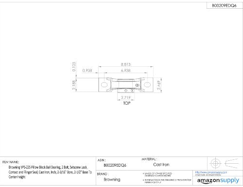 BROWNING VPS-235 Mounted Cast Iron Two Bolt Pillow Block Ball Bearing Setscrew Lock 2 3/16 Inch