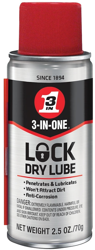 3-IN-ONE 3-In-One 120074 Lock Dry Lubricant (2.5 oz Aerosol Can)