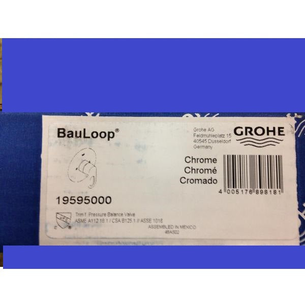 GROHE 19595000 BauLoop Pressure Balance Trim Chrome