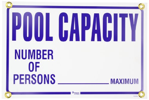 Pentair R230900 Pool Capacity Sign Pool Safety Compliance 18 Inches by 12 Inches