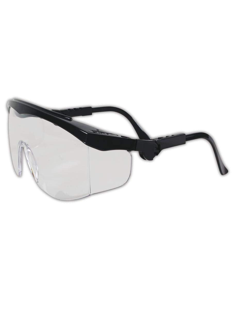 MCR Safety TK110 Tomahawk Single Lens Safety Glasses With Side Shields, Wrap Around, Clear Polycarbonate Lens