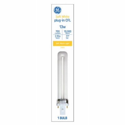 GE G E Lighting 97573 Cfl Biax 2 Pin Bulb 13W GX23 2700K