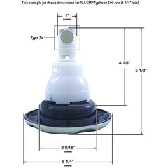 Custom Molded Products 23456-022-700 Typhoon 500 Jet System 5-1/4 inch face diameter Roto Crown Jet Stainless Steel/Graphite Gray