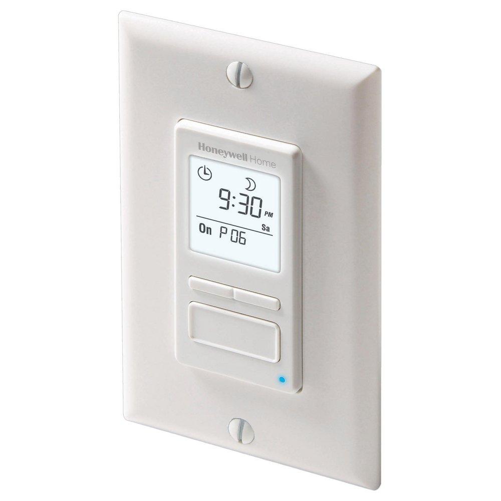 Honeywell Home PLS750C1000 Programmable Wall Switch 120V 7-Day Solar (White)