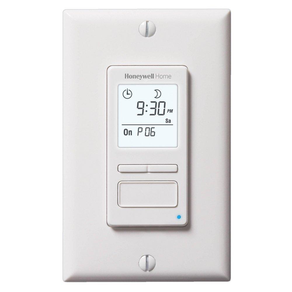 Honeywell Home PLS750C1000 Programmable Wall Switch 120V 7-Day Solar (White)