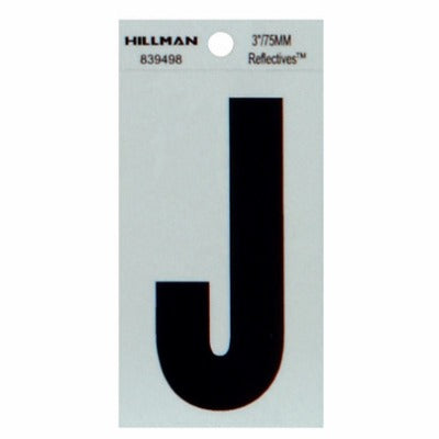 HILLMAN Hillman Fasteners 839498 Reflective Adhesive Letter J 3in