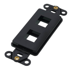 Leviton 41642-E QuickPort Decora Insert, 2-Ports, Black