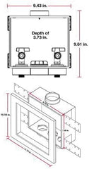 Oatey 38540 Quadtro Washing Machine Outlet Box Copper Sweat Tail Piece 1/4 Turn with Water Hammer