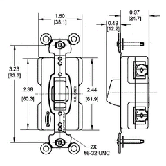 Hubbell HBL1281 20 Amp 120/277 VAC 1-Pole Brown Toggle Switch