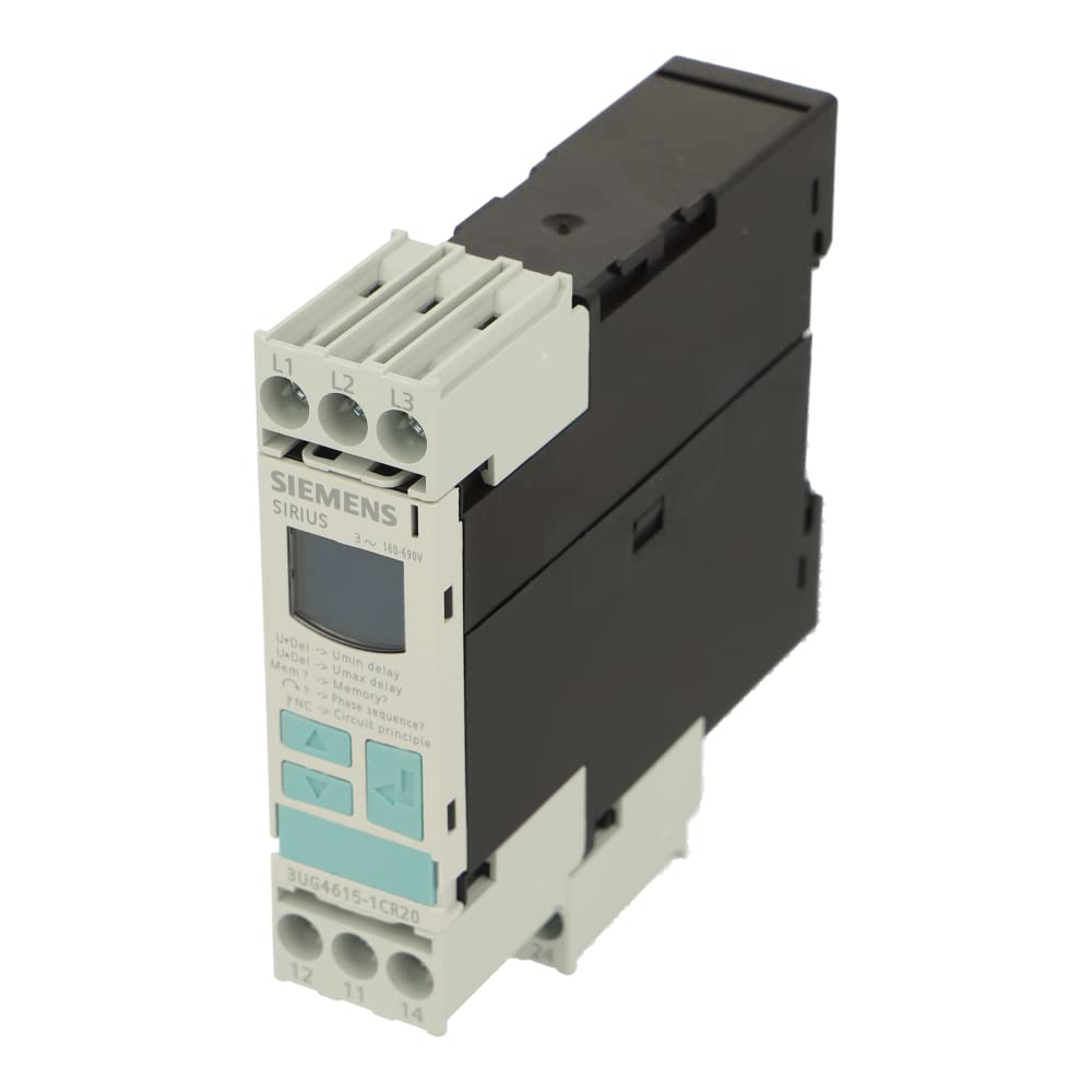 Siemens 3UG4615-1CR20 Voltage Monitoring Relay 160-690 VAC 0.1-20 Second 2CO 3-Pole