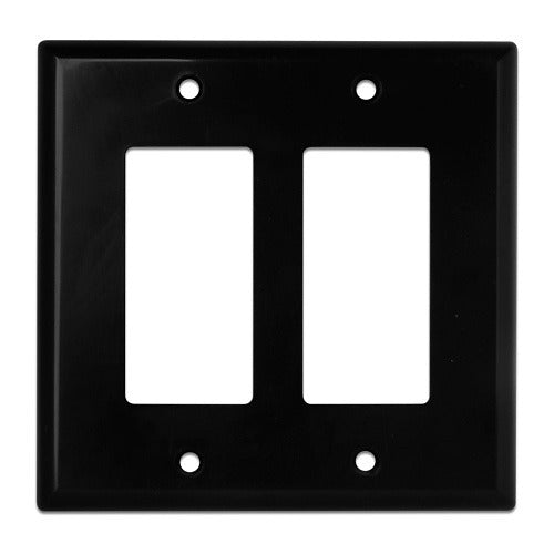 WIREPATH Wirepath MIDI-DECOR-2-BK Double Gang Faceplate Black