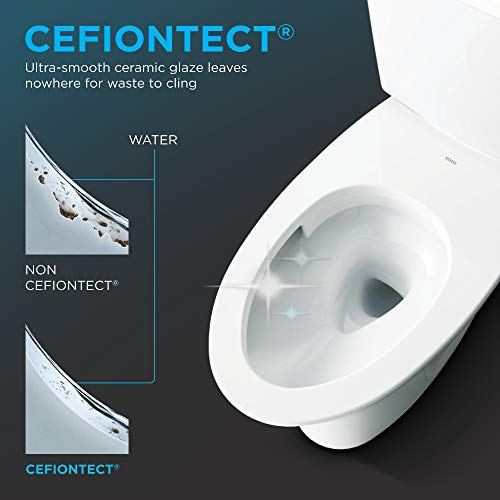 Toto MW6143056CUFGA#01 Washlet+ Carlyle II 1G One-Piece Elongated 1.0 GPF Toilet Auto Flush Washlet S550e Bidet Seat Cotton White