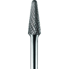 Pferd 25162 Carbide Taper/Radius Bur Bit 1/2Dia x 1 1/8L Cut 1/4 Shank Alt Diamond