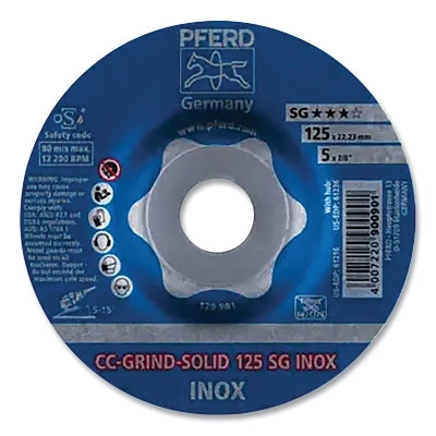 Pferd 61216 Depressed Center Grinding Wheel 5 Vertically | Stainless / INOX