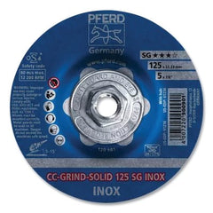 Pferd 61236 CC-Grind-Solid Stainless-Steel INOX Grinding Wheel 5 in Dia 24 Grit Threaded Arbor