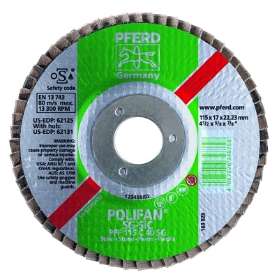 Pferd 62268 Type 27 POLIFAN SG Flap Disc 7 inches 40 Grit 8500 RPM