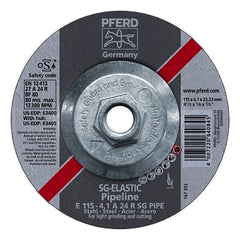 PFERD 63405 Type 27 Premium Performance SG Pipeliner Cut-Off Wheel 4-1/2 in Dia 1/8 in Thick 24 Grit Alum Oxide