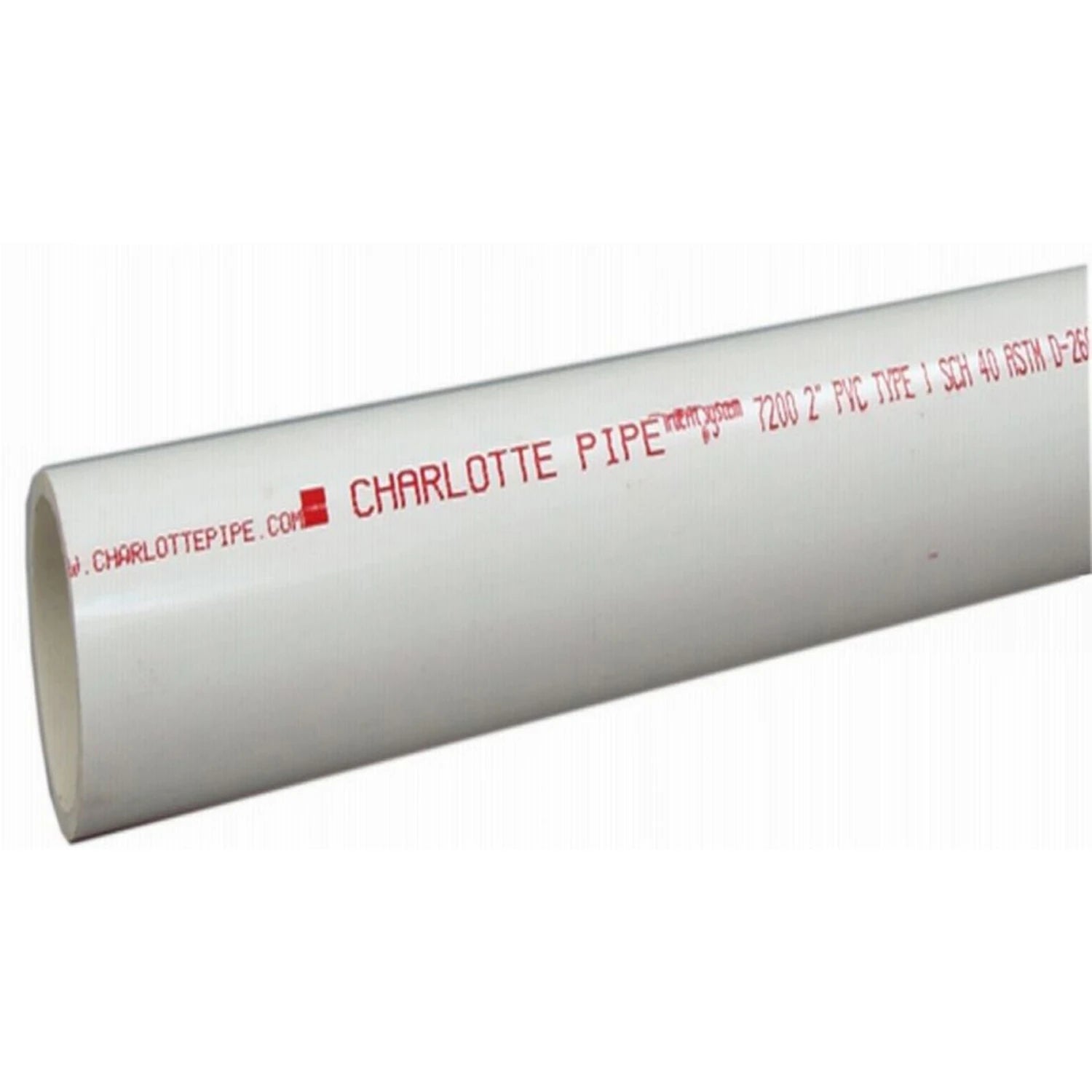 CHARLOTTE PIPE Charlotte Pipe PVC 07200 1000HC Schedule 40 PVC Pipe 280 psi (2 in x 5 ft)