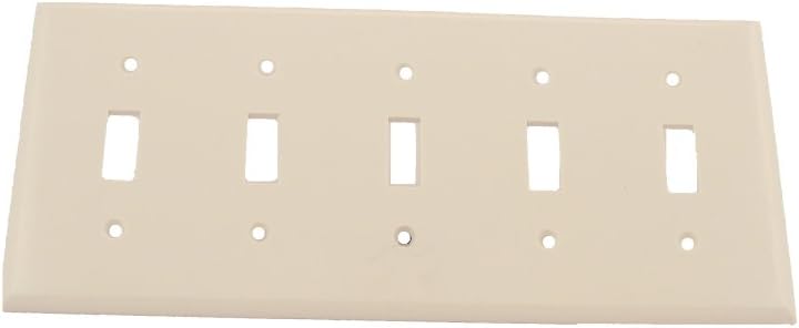 Leviton 88023 5-Gang Toggle Device Switch Wallplate Standard Size Thermoset