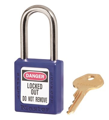 Master Lock 410BLU Blue Thermoplastic Zenex Padlock 1-1/2 inches Shackle