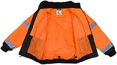 Radians SJ110B-3ZOS-L 2-in-1 Bomber Jacket, Fleece Liner, Orange/Black, Large