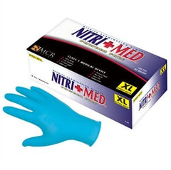 Mcr Safety 6012XL Nitri-Med Nitrile Medical/Exam Textured Gloves Powder-Free Blue Extra Large 12 Inches 100/Box