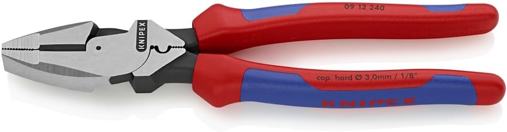 KNIPEX 09 12 240 SBA 9.5-Inch Ultra-High Leverage Lineman's Pliers with Fish Tape Puller and Crimper