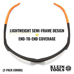 Klein Tools 60174 Safety Glasses Anti Fog Clear and Gray Lens Combo Pack