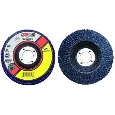 CGW Abrasives 42341 Premium Z3 XL Abrasive Flap Disc 4-1/2 inches Dia 36 Grit 7/8 inches Arbor