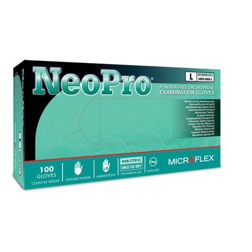 Microflex NPG-888-L NeoPro Powder-Free Chloroprene Exam Gloves Large Pack of 100