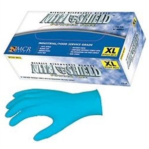 MCR Safety 6015M NitriShield Glove, Blue NTRL Textured Grip, Medium, 100/BX