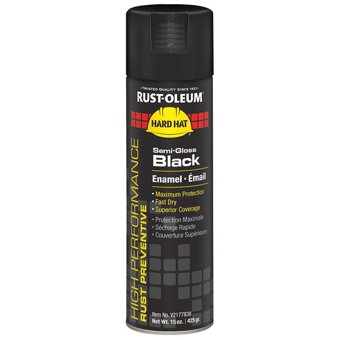 Rust-Oleum V2177838 High Performance V2100 System Semi-Gloss Rust Preventive Enamel Spray Paint 15 oz, Black, 6-Pack