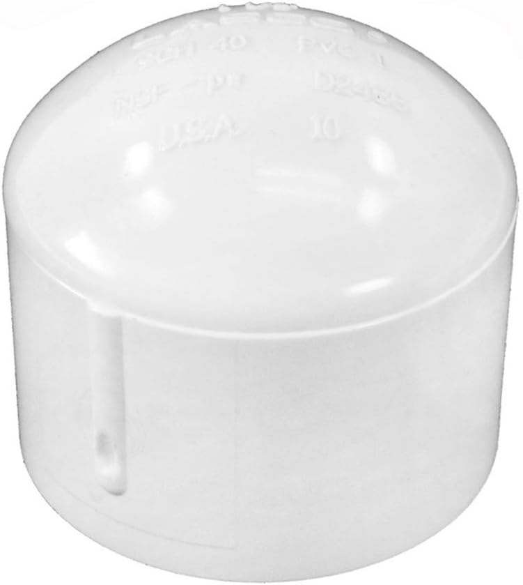 LASCO 447-015 Pipe Cap 1-1/2 Inch White PVC