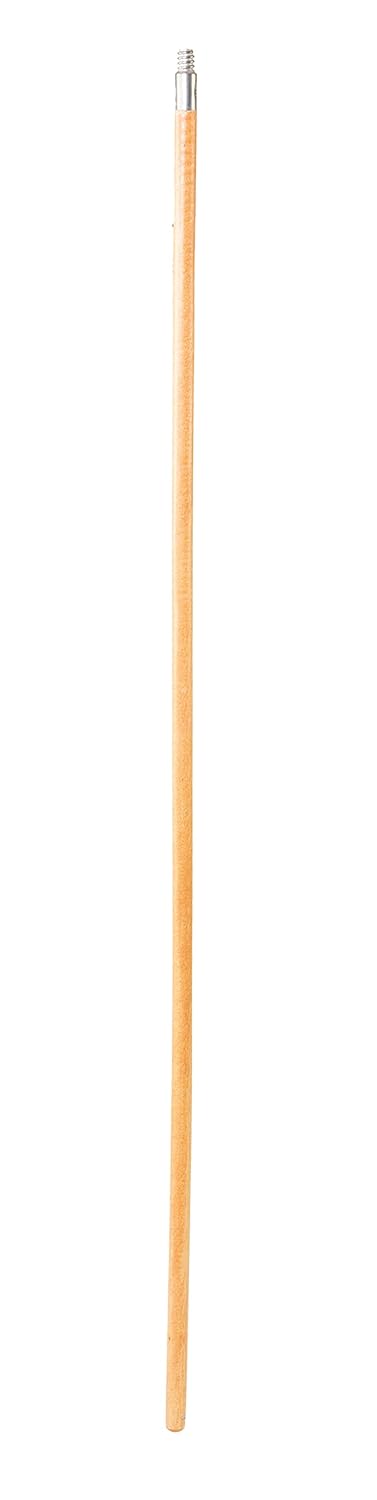 Rubbermaid FG636400LAC Lacquered-Wood Broom Handle With Threaded Metal Tip Natural for Floor Cleaning/Sweeping in Home/Office 60in